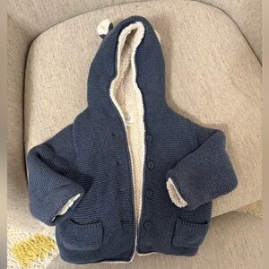 Baby Gap bear ear jacket with hood and plush lining